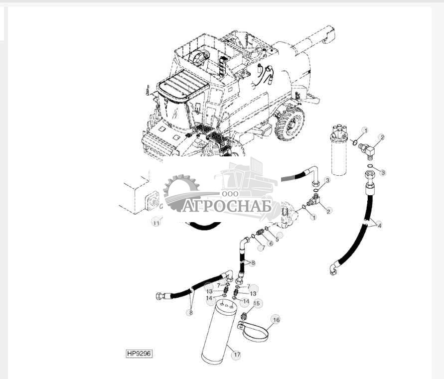 Hydraulic Steering Hoses, Upper And Attenuator 